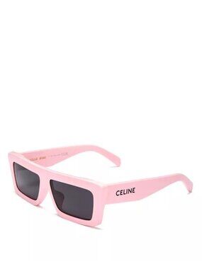 CELINE CL40214U Monochroms PINK Rectangular Sunglasses, 57mm